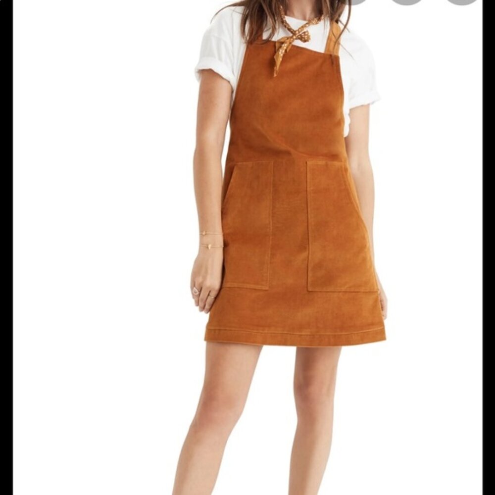 Madewell Fall Brown Overall Dress Size Large New with Tags